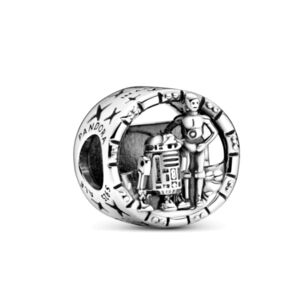 New Pandora Star Wars C-3PO and R2-D2 Openwork silver Charm for jewelry bracelet